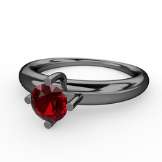Garnet 925 ayar siyah rodyum kaplama gümüş yüzük