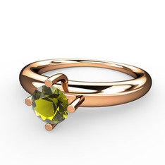 Peridot 925 ayar rose altın kaplama gümüş yüzük