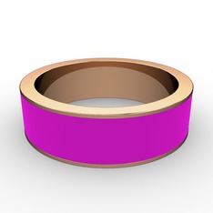 925 ayar rose altın kaplama gümüş yüzük (Neon pembe mineli)