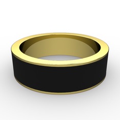 18 ayar altın yüzük (Siyah mineli)