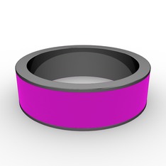 Lasa Yüzük - 925 ayar siyah rodyum kaplama gümüş yüzük (Neon pembe mineli) #ylbx2f