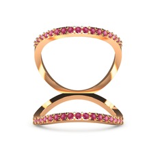 Alanis Yüzük - Rodolit garnet 8 ayar rose altın yüzük #17dlvzf