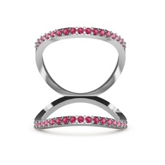 Rodolit garnet 18 ayar beyaz altın yüzük