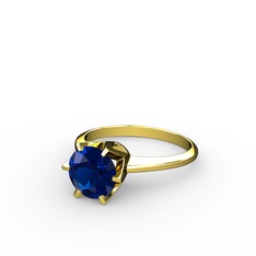 Alvina Tektaş Yüzük - Lab safir 925 ayar altın kaplama gümüş yüzük #172r19x