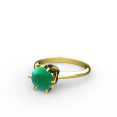 Alvina Tektaş Yüzük - Kök zümrüt 18 ayar altın yüzük #1x1d07g