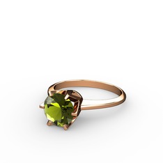Peridot 14 ayar rose altın yüzük