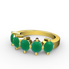 5 Taşlı Yüzük - Kök zümrüt 18 ayar altın yüzük #1ak5maw