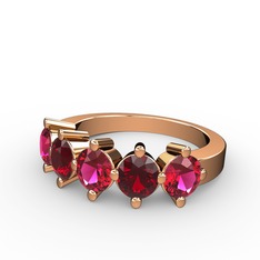Rodolit garnet ve garnet 8 ayar rose altın yüzük