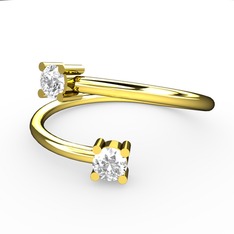 Pırlanta ve swarovski 14 ayar altın yüzük (0.24 karat)