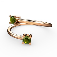 Peridot 14 ayar rose altın yüzük