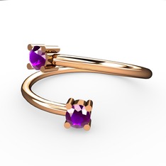 Alona Yüzük - Ametist 8 ayar rose altın yüzük #1a5klh