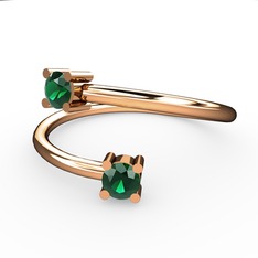 Alona Yüzük - Yeşil kuvars 18 ayar rose altın yüzük #1b5w2uw