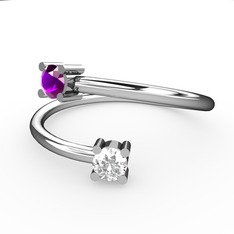 Alona Yüzük - Ametist ve swarovski 925 ayar gümüş yüzük #1cewefq