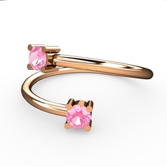 Alona Yüzük - Pembe kuvars 18 ayar rose altın yüzük #1f7cr2k