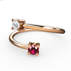 Alona Yüzük - Swarovski ve rodolit garnet 14 ayar rose altın yüzük #1fzgz4u