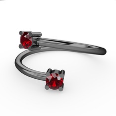 Alona Yüzük - Garnet 925 ayar siyah rodyum kaplama gümüş yüzük #1iln4gq