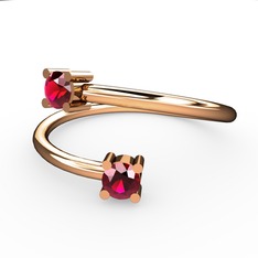 Rodolit garnet 925 ayar rose altın kaplama gümüş yüzük