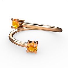 Alona Yüzük - Sitrin 14 ayar rose altın yüzük #1pelrns