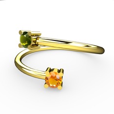 Alona Yüzük - Peridot ve sitrin 14 ayar altın yüzük #eopyl