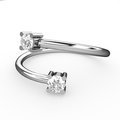 Swarovski ve pırlanta 18 ayar beyaz altın yüzük (0.24 karat)
