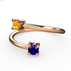 Alona Yüzük - Sitrin ve lab safir 14 ayar rose altın yüzük #wext14