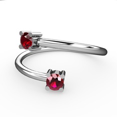 Garnet ve rodolit garnet 18 ayar beyaz altın yüzük