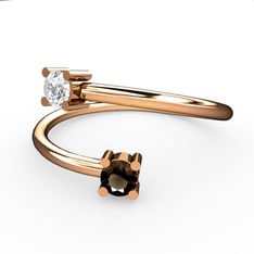 Alona Yüzük - Swarovski ve dumanlı kuvars 8 ayar rose altın yüzük #zcsa8i