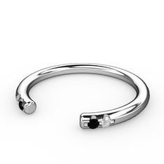 Vova Yüzük - Siyah zirkon ve swarovski 925 ayar gümüş yüzük #15pqcl1