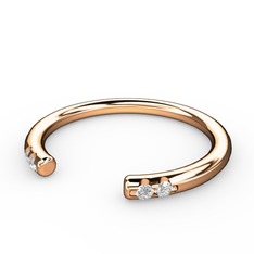 Vova Yüzük - Swarovski ve pırlanta 8 ayar rose altın yüzük (0.03 karat) #19715x2