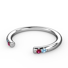 Vova Yüzük - Rodolit garnet ve akuamarin 18 ayar beyaz altın yüzük #1c4x2ig