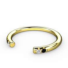 Vova Yüzük - Swarovski ve siyah zirkon 18 ayar altın yüzük #1ecgy0s