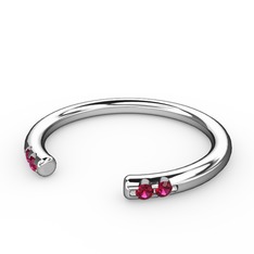 Rodolit garnet 14 ayar beyaz altın yüzük