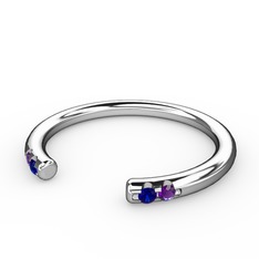 Vova Yüzük - Lab safir ve ametist 8 ayar beyaz altın yüzük #1q11uhj