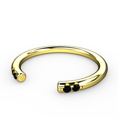 Vova Yüzük - Siyah zirkon 8 ayar altın yüzük #1s306d7