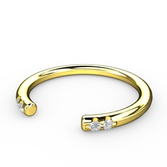 Vova Yüzük - Pırlanta ve swarovski 18 ayar altın yüzük (0.03 karat) #1ut2oid