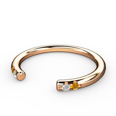 Vova Yüzük - Swarovski ve sitrin 14 ayar rose altın yüzük #g3zezl