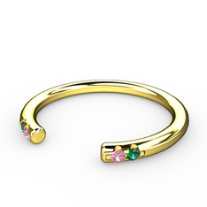 Vova Yüzük - Pembe kuvars ve yeşil kuvars 14 ayar altın yüzük #icoub5