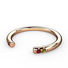 Garnet ve peridot 14 ayar rose altın yüzük