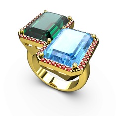 Avis Yüzük - Yeşil kuvars, akuamarin ve garnet 8 ayar altın yüzük #138wl7x