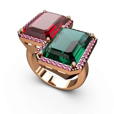 Avis Yüzük - Garnet, yeşil kuvars ve rodolit garnet 18 ayar rose altın yüzük #1g1v2vo