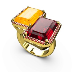 Avis Yüzük - Sitrin ve garnet 8 ayar altın yüzük #1j9w8pk