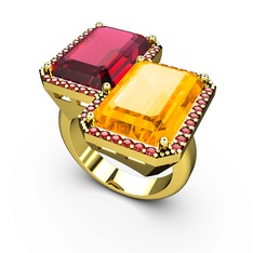 Rodolit garnet, sitrin ve garnet 18 ayar altın yüzük