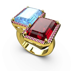 Avis Yüzük - Akuamarin, garnet ve rodolit garnet 14 ayar altın yüzük #1p2l09u