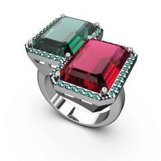 Avis Yüzük - Yeşil kuvars ve rodolit garnet 925 ayar gümüş yüzük #1rc0u1u