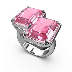 Avis Yüzük - Pembe kuvars 18 ayar beyaz altın yüzük #1w3ik7s