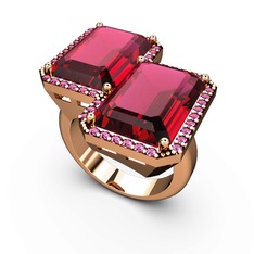 Avis Yüzük - Rodolit garnet 18 ayar rose altın yüzük #3y32sp
