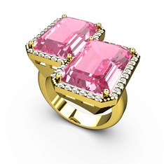 Avis Yüzük - Pembe kuvars ve swarovski 14 ayar altın yüzük #5e3q7g