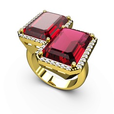 Avis Yüzük - Garnet, rodolit garnet ve swarovski 14 ayar altın yüzük #6doz3z