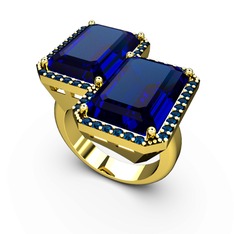 Avis Yüzük - Lab safir 8 ayar altın yüzük #cde3df