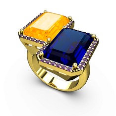 Avis Yüzük - Sitrin, lab safir ve ametist 8 ayar altın yüzük #eg5l8f